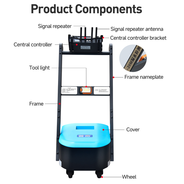 PQWT-LDC 20M Leak Detection Trolley 9m Water Leak Detector Plumbing Tools For Outdoor Pipelines